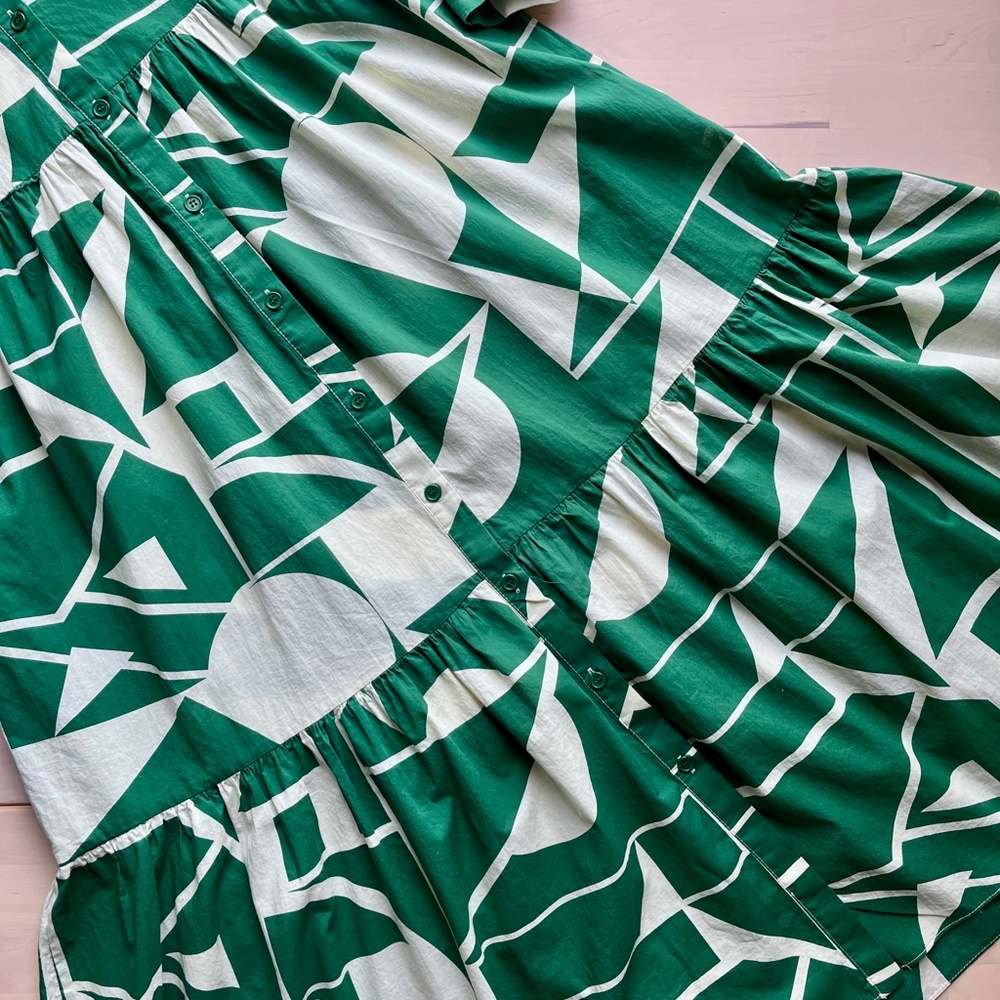 Zara green and white dress - Picture 5 of 11